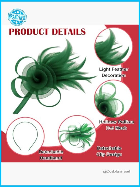 Derby Fascinator Hat Set with Mesh Feathers for Tea Party Wedding Cocktail Hair